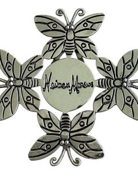 Emilia Castillo for Neiman Marcus Silver Butterfly Scarf Clip Brooch VTG